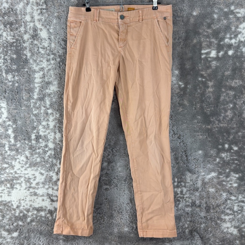 Pilcro Size 29‎ Hyphen Minimalist Straight Leg Pants Button Zip Flat Front Peach